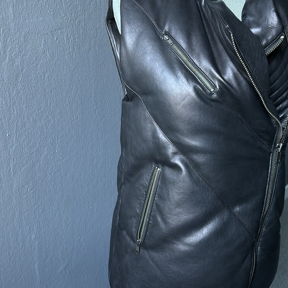 Helmut Lang women’s Black Oversized Leather Dawn Puffer Jacket/Vest Size P/S NWT - Picture 7 of 12